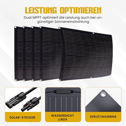 Vitavelle 880W Balkonkraftwerk Set, 8X110W ultraleichte flexible Solarpaneele – 800W WIFI-Wechselrichter, komplett Steckdose Photovoltaik-System – Bild 5