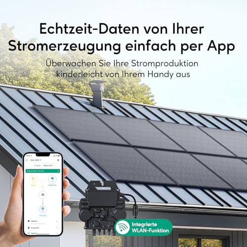 Zendure 1300W Balkonkraftwerk - Balkonkraftwerk 800W komplett Steckdose - neuester 800 Watt Wechselrichter - Solaranlage Komplettset - 500W bifaziale Solarmodule inkl. Zubehör (5m Kabel) – Bild 6