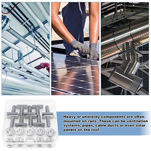 Hammerkopfschrauben m8x20 Flanschmuttern Sechskantmuttern Aus Edelstahl a2 (10 Stück) Ankerschienenschrauben Gewächshaus Schrauben Zubehör Rankhilfe Photovoltaik Solar – Bild 7