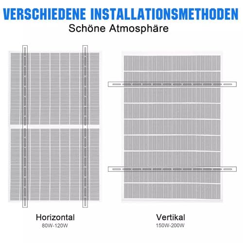 2 Sets GLIESE Balkonkraftwerk Halterung 118 cm,Verstärkte Solarmodul Halterung ,Solarpanel Halterung,Verstellbarer Winkel Von 0° Bis 90°,Neigungshalterungen ,Halterungen Balkonkraftwerk für 100W-600W – Bild 5