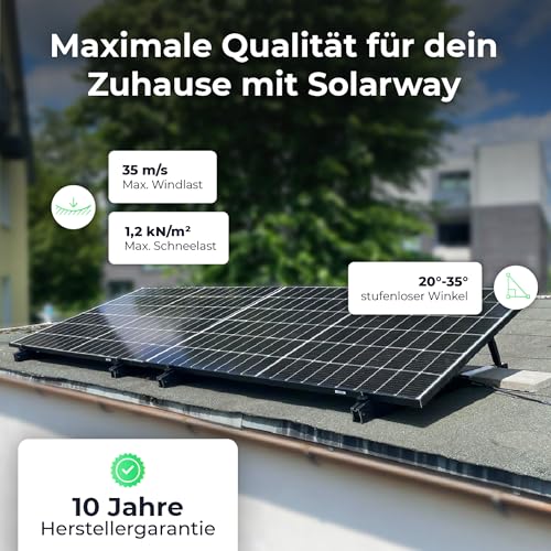 Solarway Balkonkraftwerk Halterung für Solarmodule | Balkon, Flachdach/Boden oder Wand | geeignet für alle gängigen Solarmodule – Bild 7