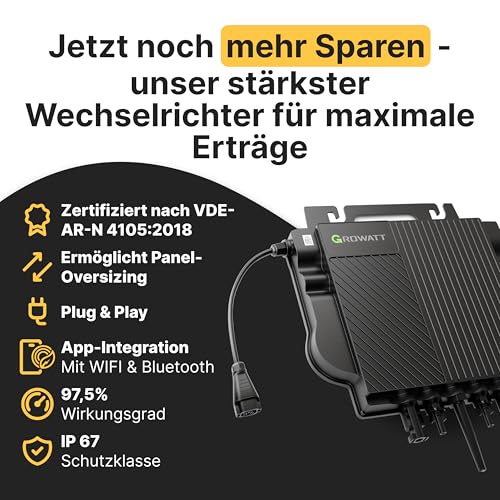Solakon® 830W Balkonkraftwerk 800W komplett Steckdose - Balkonkraftwerk 800 Watt upgradebarer Wechselrichter 600W - Solaranlage Komplettset mit 415W Solarmodule -Photovoltaik Komplettanlage- 5m Kabel – Bild 6