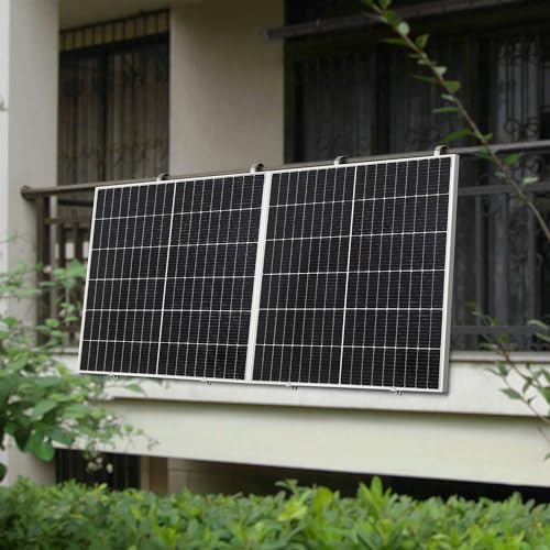 pro.tec Balkonkraftwerk mit Halterung Brusson 800 W Komplettset mit 2x400W Solaranlage mit Wechselrichter mit App und WIFI Solarmodulen 10m Kabel Photovoltaik Plug Play – Bild 2