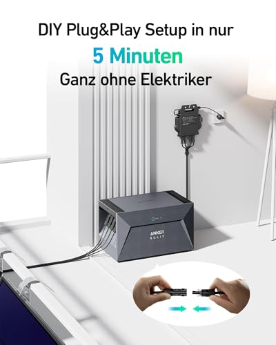 Anker SOLIX Solarbank E1600, 800W Balkonkraftwerk mit Speicher, 1,6kWh Akkukapazität, IP65, 6000 Ladezyklen, LFP Akku, Kompatibel mit 99% Aller Balkonkraftwerke, Installation in 5 Min. Plug&Play – Bild 5